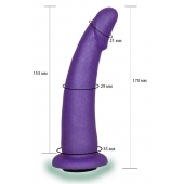 Фиолетовая гладкая изогнутая насадка-плаг - 17 см. - LOVETOY (А-Полимер) - купить с доставкой в Пскове