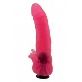 Розовая насадка для страпона с клиторальными лепестками - 18,5 см. - LOVETOY (А-Полимер) - купить с доставкой в Пскове