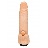 Телесная гелевая насадка-фаллос с клиторальными лепестками - 18,5 см. - LOVETOY (А-Полимер) - купить с доставкой в Пскове