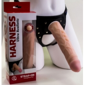 Насадка-фаллос в комплекте с трусиками Harness - 21,6 см. - LOVETOY (А-Полимер) - купить с доставкой в Пскове