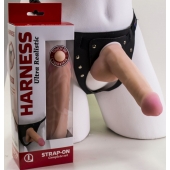 Страпон Harness из двух предметов: трусики с плугом и насадка-фаллос - 17 см. - LOVETOY (А-Полимер) - купить с доставкой в Пскове