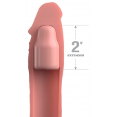 Телесная насадка-удлинитель 2 Inch Silicone X-tension with Strap - 20,3 см. - Pipedream - в Пскове купить с доставкой