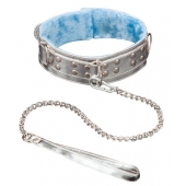 Серебристый ошейник из искусственной кожи - Sitabella - купить с доставкой в Пскове