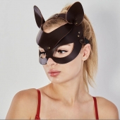 Коричневая кожаная маска  Кошечка - Sitabella - купить с доставкой в Пскове