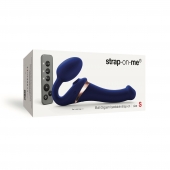 Синий безремневой страпон Multi Orgasm Size S с клиторальной стимуляцией - Strap-on-me - купить с доставкой в Пскове