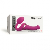 Ярко-розовый безремневой страпон Multi Orgasm Size S с клиторальной стимуляцией - Strap-on-me - купить с доставкой в Пскове