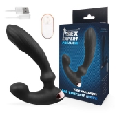 Черный вибромассажер простаты Sex Expert - 14,5 см. - Sex Expert - в Пскове купить с доставкой