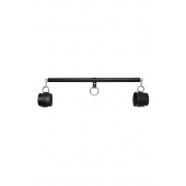 Черная распорка для ног с кожаными манжетами - Pecado - купить с доставкой в Пскове