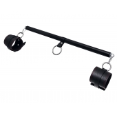 Черная распорка для ног с кожаными манжетами - Pecado - купить с доставкой в Пскове