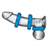 Комплект из трех голубых эрекционных колец 3-Pack Ribbed Rider Cock Ring Set - BlueLine - в Пскове купить с доставкой