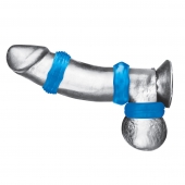 Комплект из трех голубых колец для эрекции 3-Pack Nuts   Bolts Stretch Cock Ring Set - BlueLine - в Пскове купить с доставкой