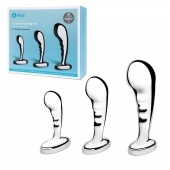 Набор из 3 стальных стимуляторов простаты Stainless Steel P-spot Training Set - b-Vibe - в Пскове купить с доставкой