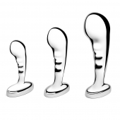 Набор из 3 стальных стимуляторов простаты Stainless Steel P-spot Training Set - b-Vibe - в Пскове купить с доставкой