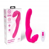 Розовый безремневой страпон на радиоуправлении Strapless Together - 22 см. - Together Toy - купить с доставкой в Пскове