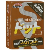Презервативы Sagami Xtreme FEEL UP с точечной текстурой и линиями прилегания - 3 шт. - Sagami - купить с доставкой в Пскове