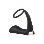 Черное эрекционное кольцо с вибропробкой Vibrating Anal Plug With Cockring - Dream Toys - в Пскове купить с доставкой