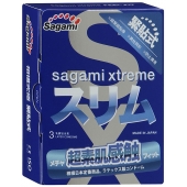 Розовые презервативы Sagami Xtreme FEEL FIT 3D - 3 шт. - Sagami - купить с доставкой в Пскове