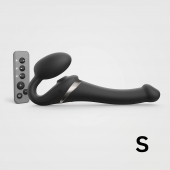 Черный безремневой страпон Multi Orgasm Size S с клиторальной стимуляцией - Strap-on-me - купить с доставкой в Пскове