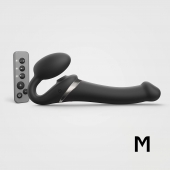 Черный безремневой страпон Multi Orgasm Size M с клиторальной стимуляцией - Strap-on-me - купить с доставкой в Пскове