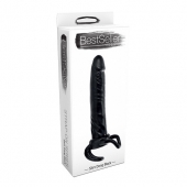 Чёрная насадка-фаллос для двойного проникновения INFLATABLE DILDO SLIM DONG  - 13,5 см. - Toyz4lovers - в Пскове купить с доставкой