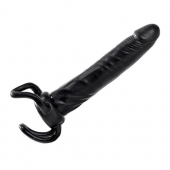 Чёрная насадка-фаллос для двойного проникновения INFLATABLE DILDO SLIM DONG  - 13,5 см. - Toyz4lovers - в Пскове купить с доставкой