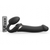 Черный безремневой страпон Multi Orgasm Size L с клиторальной стимуляцией - Strap-on-me - купить с доставкой в Пскове