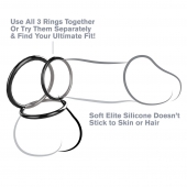 Набор из трех черных эрекционных колец Silicone 3-Ring Stamina Set - Pipedream - в Пскове купить с доставкой