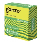 Ультратонкие презервативы Ganzo Ultra thin - 3 шт. - Ganzo - купить с доставкой в Пскове