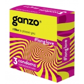 Презервативы с анестетиком для продления удовольствия Ganzo Long Love - 3 шт. - Ganzo - купить с доставкой в Пскове