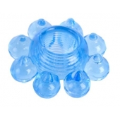 Голубая гелевая насадка-цветок - Toyfa Basic - в Пскове купить с доставкой