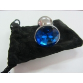 Анальное украшение BUTT PLUG  Small с синим кристаллом - 7 см. - Anal Jewelry Plug - купить с доставкой в Пскове