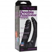 Черная насадка-фаллоимитатор для двойной стимуляции Double Penetrator - 16 см. - Doc Johnson - купить с доставкой в Пскове