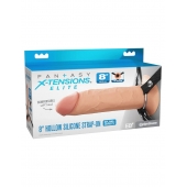 Полый страпон на ремнях 8’’ Hollow Silicone Strap-on - Pipedream - купить с доставкой в Пскове
