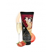 Массажный крем для тела с ароматом клубники и шампанского Sparkling Strawberry Wine - 200 мл. - Shunga - купить с доставкой в Пскове