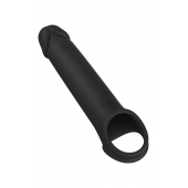 Черная насадка-удлинитель с вибрацией Vibrating Extender With Remote - Dream Toys - в Пскове купить с доставкой