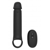Черная насадка-удлинитель с вибрацией Vibrating Extender With Remote - Dream Toys - в Пскове купить с доставкой