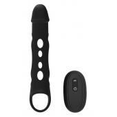 Черная насадка-удлинитель Vibrating Extender With Remote с вибрацией - Dream Toys - в Пскове купить с доставкой