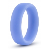 Голубое люминесцентное кольцо Silicone Glo Cock Ring - Blush Novelties - в Пскове купить с доставкой