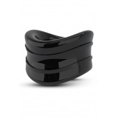 Черное эрекционное кольцо на мошонку Beef Ball Stretcher Snug - Blush Novelties - в Пскове купить с доставкой