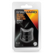 Черное эрекционное кольцо на мошонку Beef Ball Stretcher Snug X Long - Blush Novelties - в Пскове купить с доставкой