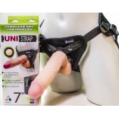 Страпон-унисекс с двумя насадками UNI strap 7  Harness - 19 и 16 см. - LOVETOY (А-Полимер) - купить с доставкой в Пскове
