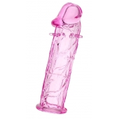Розовая насадка фаллической формы - 12,5 см. - A-toys - в Пскове купить с доставкой