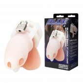Белая клетка для пениса Silicone Small 2 in Cock Cage With Ball Divider - BlueLine - купить с доставкой в Пскове