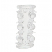 Прозрачная насадка на пенис с шипами и бугорками JELLY JOY LUST CLUSTER CLEAR - Dream Toys - в Пскове купить с доставкой