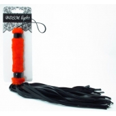 Нежная плеть с красным мехом BDSM Light - 43 см. - БДСМ Арсенал - купить с доставкой в Пскове