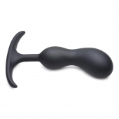 Черный массажер простаты с утяжелителями Premium Silicone Weighted Prostate Plug Medium - 16,3 см. - XR Brands - в Пскове купить с доставкой