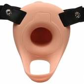 Телесный полый страпон 2  Erection 28X Smooth Vibrating Silicone Penis Sheath - 16 см. - XR Brands - купить с доставкой в Пскове