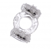 Прозрачное виброкольцо с двумя вибропульками - Toyfa Basic - в Пскове купить с доставкой