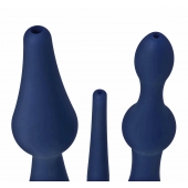 Набор из 3 универсальных насадок для анального душа Universal 3 Piece Silicone Enema Attachment Set - XR Brands - купить с доставкой в Пскове