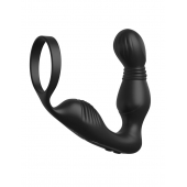 Черный вибростимулятор простаты с эрекционным кольцом Ass-Gasm Pro P-Spot Milker - Pipedream - в Пскове купить с доставкой